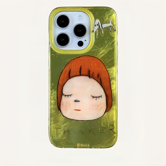 Girl Wrinkled Foil Texture Acrylic Phone Case