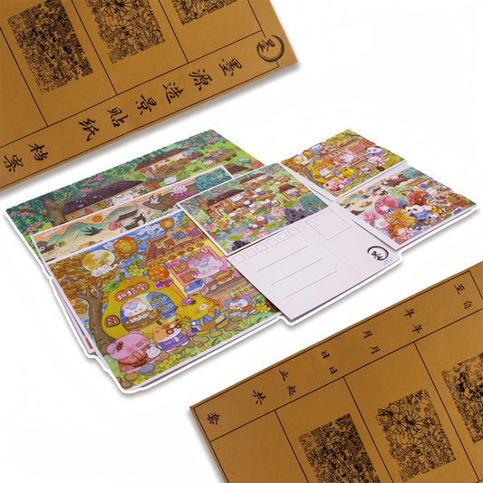 Animal Town 3D Sticker | 3 Cute Miniature Scenes