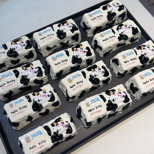 Kitty Cow-Print Hood Cake Squishy