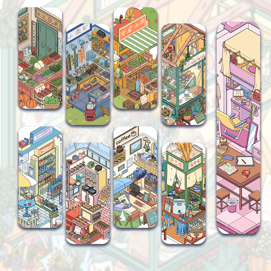 Simulation Management 3D Sticker | 9 Cute Miniature Scenes