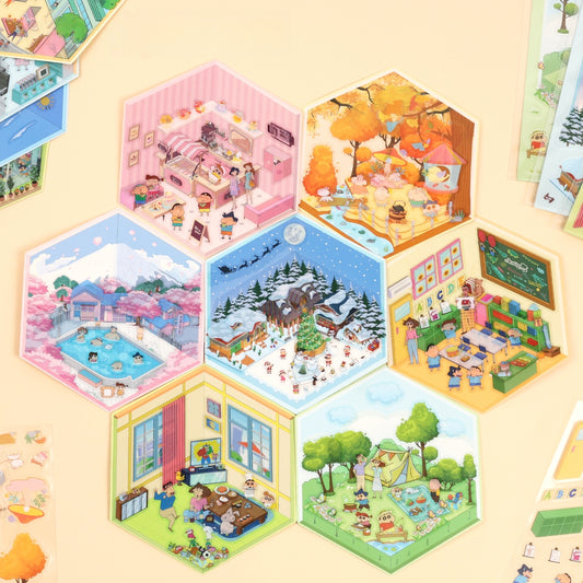 Shin-chan’s Colorful Days 3D Sticker | 8 Cute Miniature Scenes