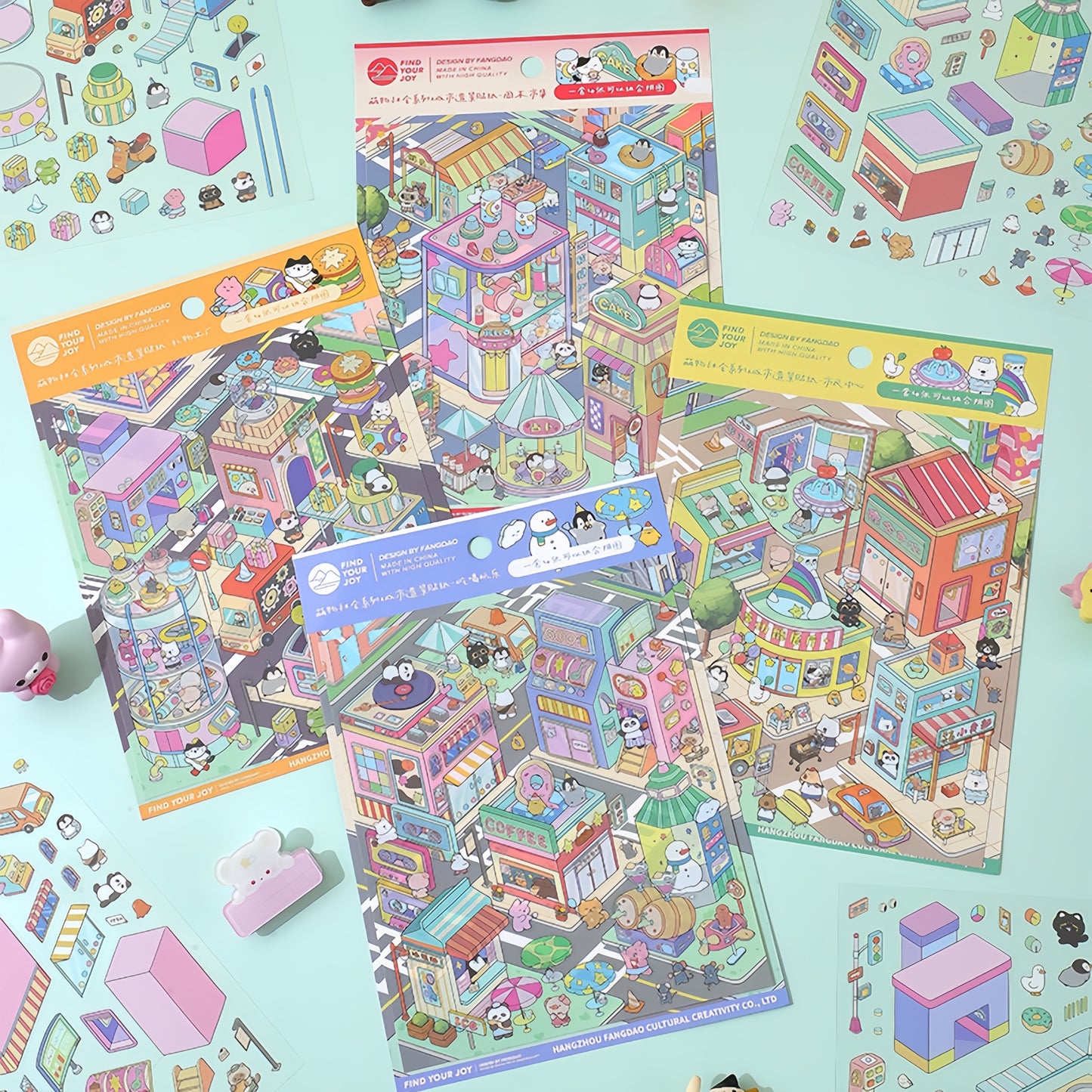 Zooptopia 3D Sticker | 4 Cute Miniature Scenes