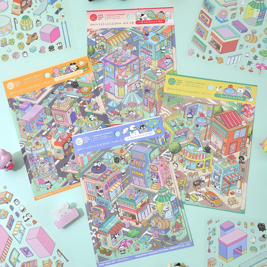 Zooptopia 3D Sticker | 4 Cute Miniature Scenes