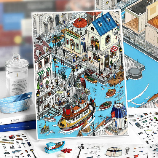 Floating Town 3D Sticker
