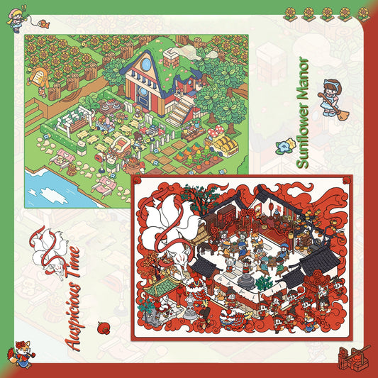 White Eggplant Series 3D Sticker | 2 Cute Miniature Scenes