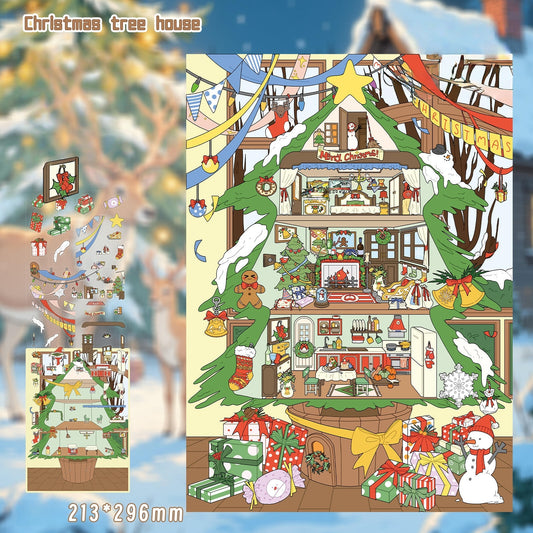 Christmas Tree House 3D Sticker