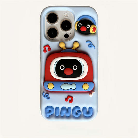 Pingu TV Stand Silicone Phone Case