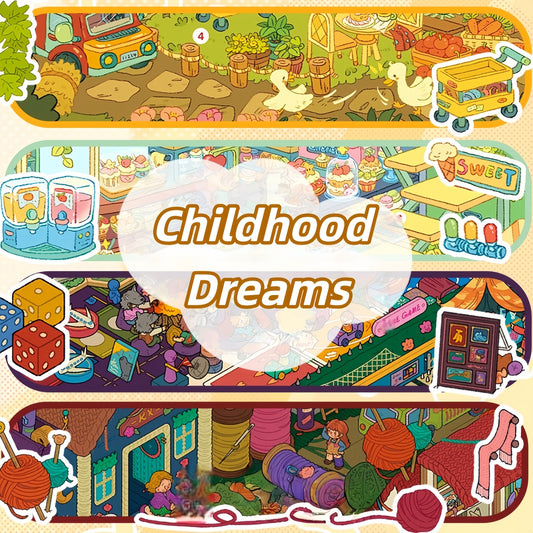 Childhood Dreams 3D Sticker | 4 Cute Miniature Scenes