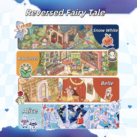 Reversed Fairy Tale 3D Sticker | 4 Cute Miniature Scenes