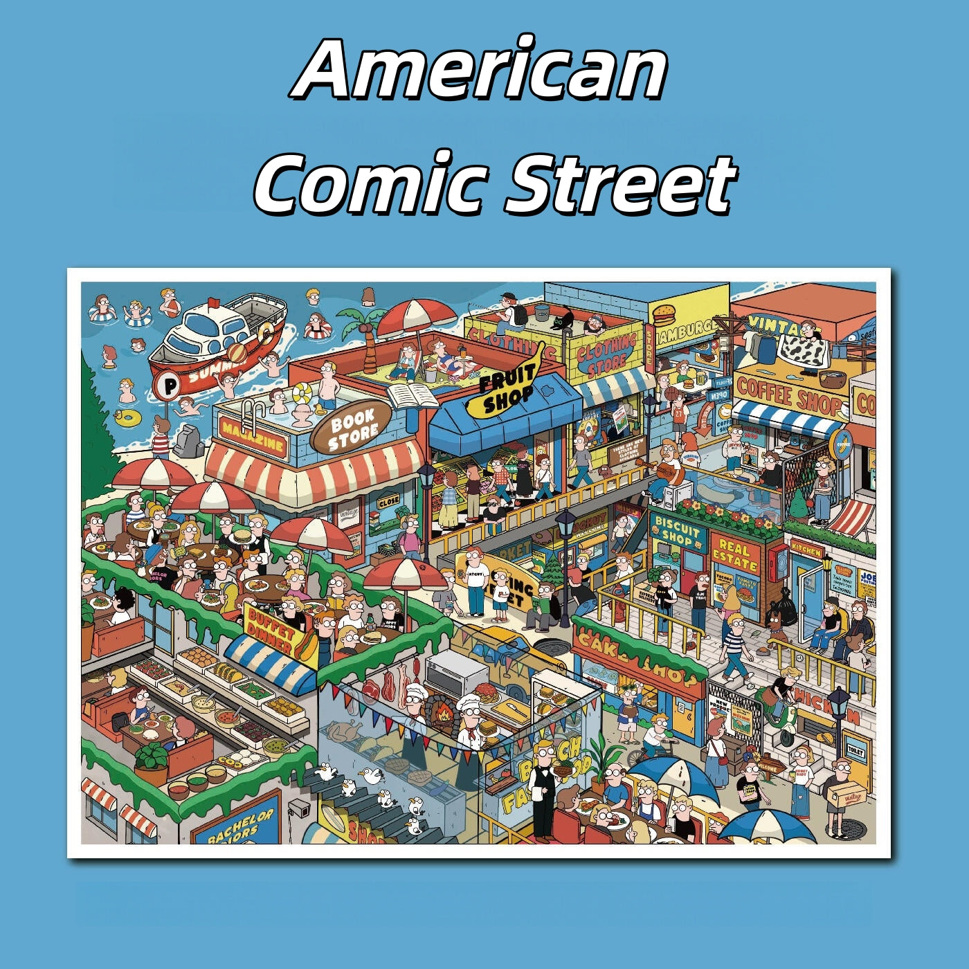 American Comic Street 3D Sticker