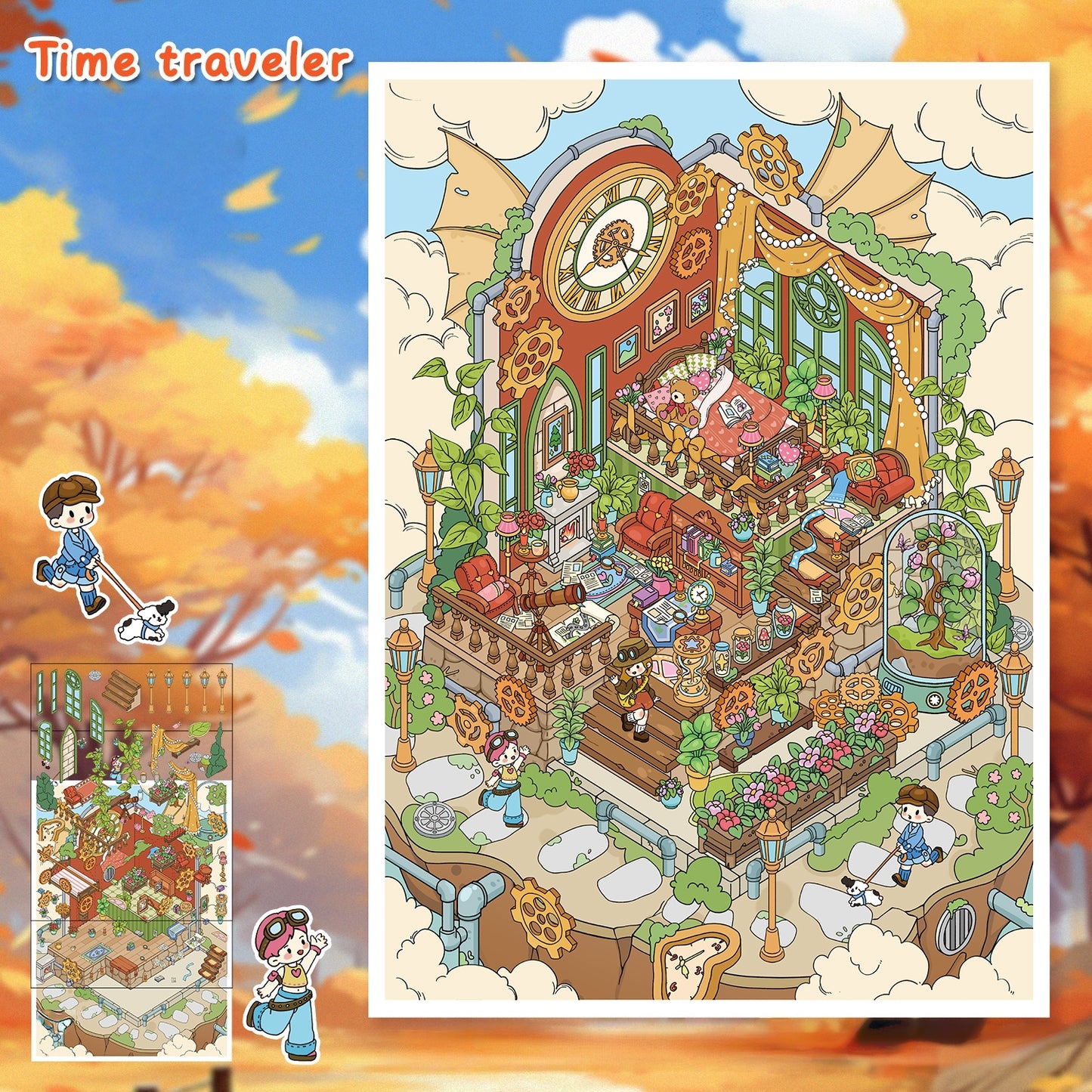 Dreamy Voyage 3D Sticker | 2 Cute Miniature Scenes