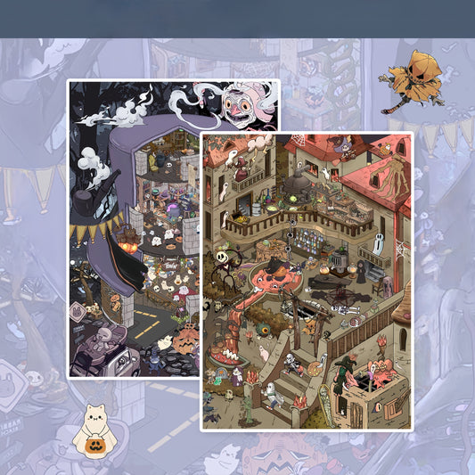 Haunting Fables 3D Sticker | 2 Cute Miniature Scenes