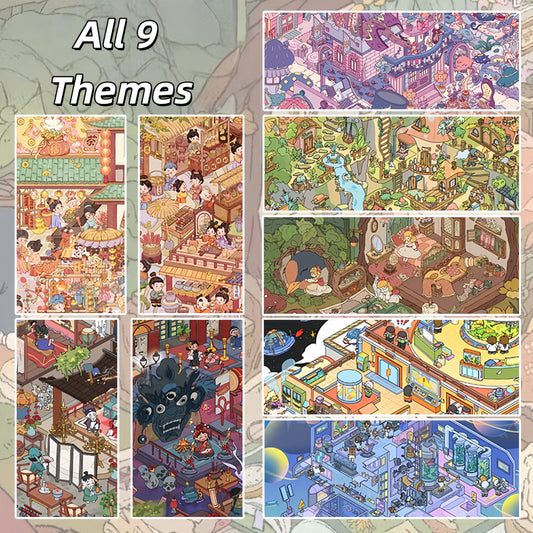 Fantasy Journey 3D Sticker | 9 Cute Miniature Scenes