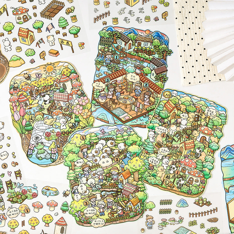 Little Fables 3D Sticker | 4 Cute Miniature Scenes