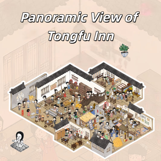 Ancient China Panoramic View 3D Sticker | 2 Cute Miniature Scenes