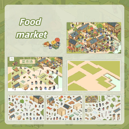 Rural Life 3D Sticker | 3 Cute Miniature Scenes
