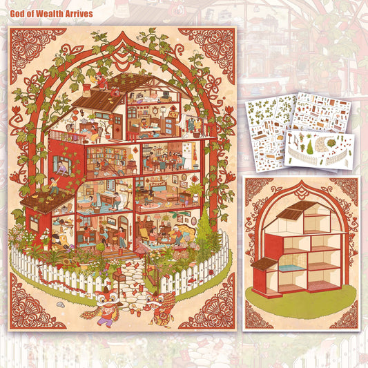 Cubicle Apartment 3D Sticker | 3 Cute Miniature Scenes