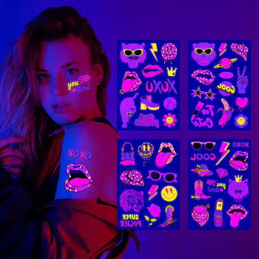 Night Pop UV Reactive Temporary Tattoo