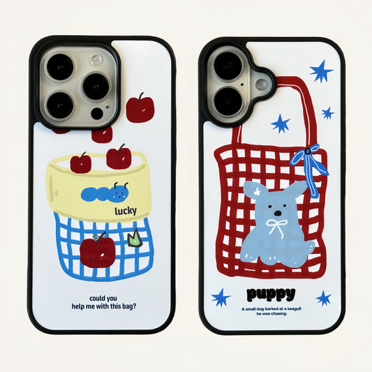 Dog with Printed Tote Bag Acrylic Phone Case