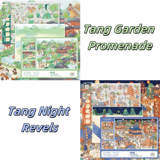 Tang Dynasty 3D Sticker | 2 Cute Miniature Scenes