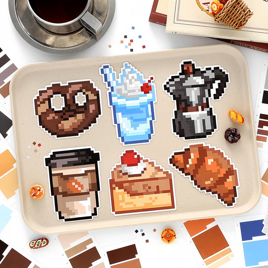 Food Pixel Bead Sticker | 6 Cute Miniature Scene