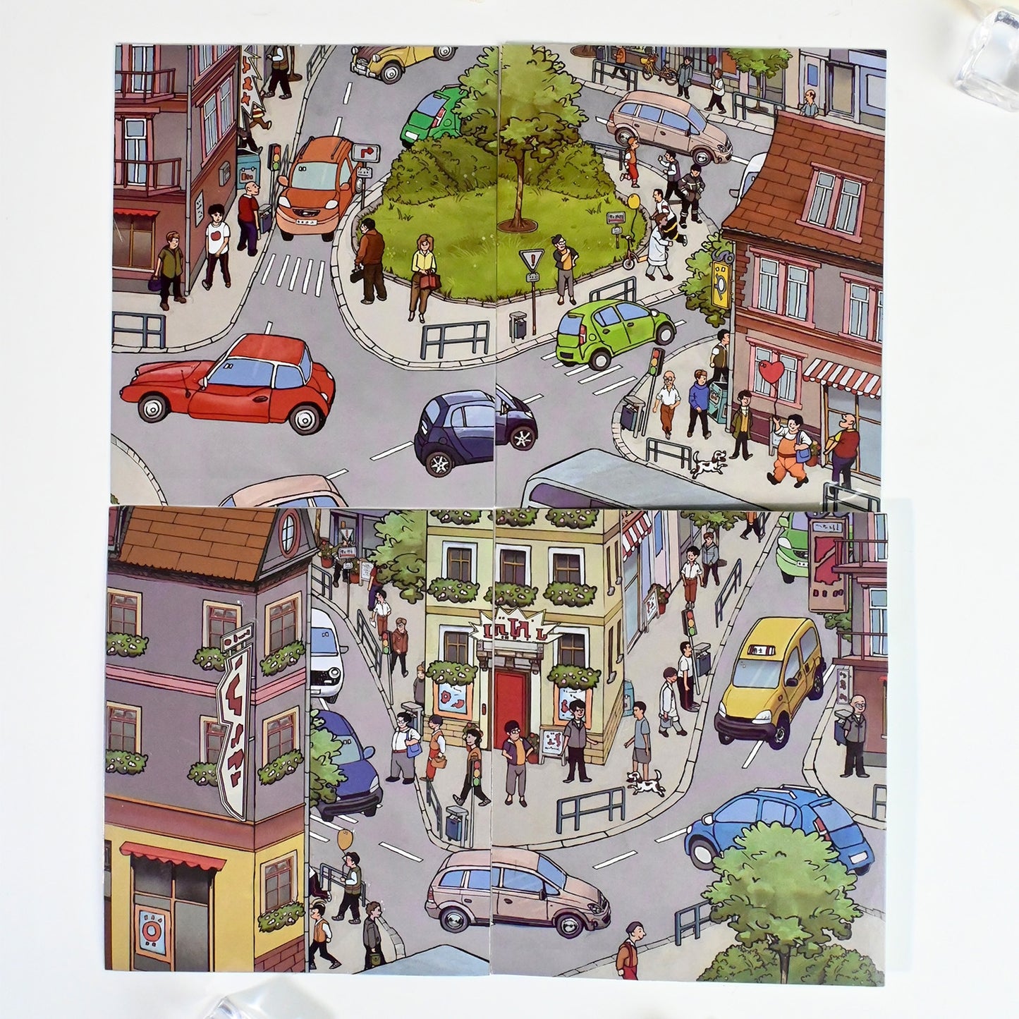 Street Scenes 3D Sticker | 4 Cute Miniature Scenes
