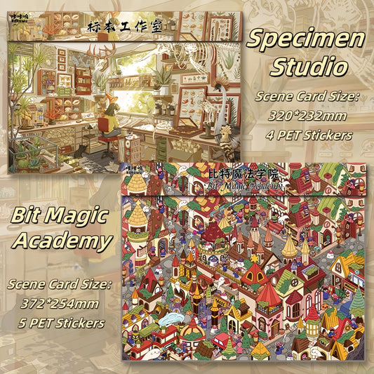 Magic & Specimen 3D Sticker | 2 Cute Miniature Scenes