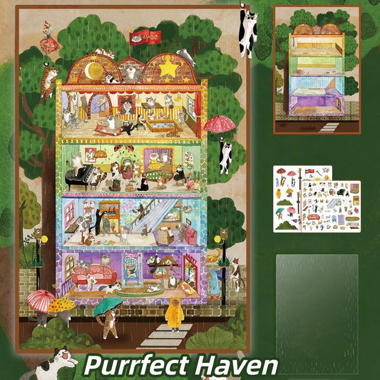 Purrfect World 3D Sticker | 3 Cute Miniature Scenes