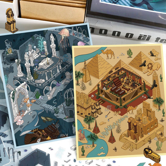 Ruins Escape 3D Sticker | 2 Cute Miniature Scenes