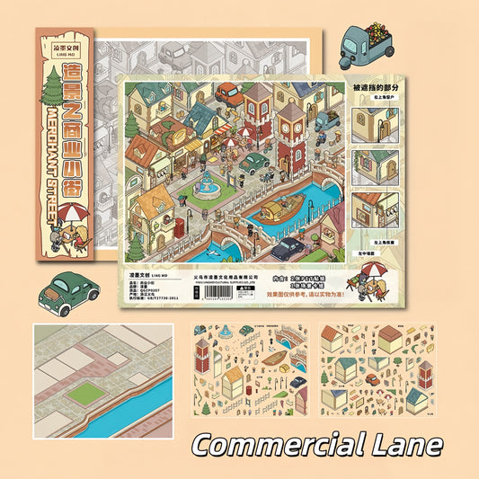 City Blocks 3D Sticker | 2 Cute Miniature Scenes