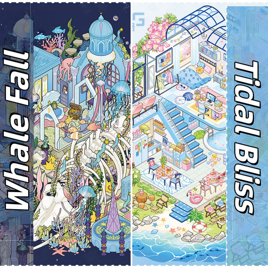 Tideswept Dwellings 3D Sticker | 2 Cute Miniature Scenes