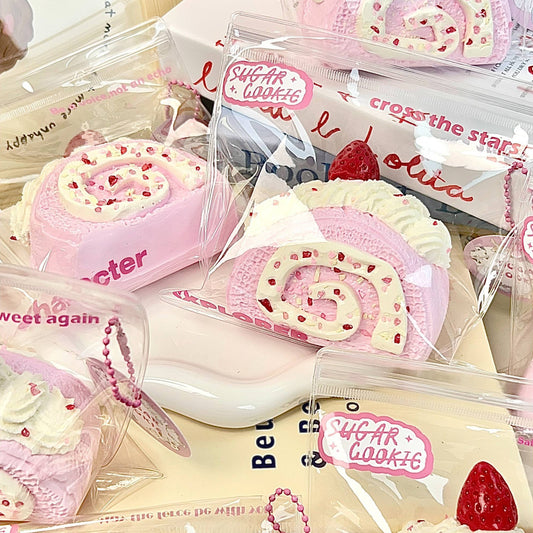 Strawberry Swiss Roll Squishy