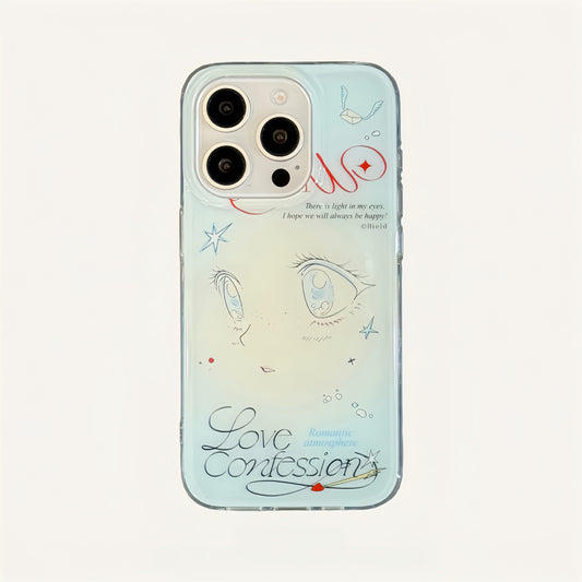 Blue-Eyed Cartoon Girl Silicone Phone Case
