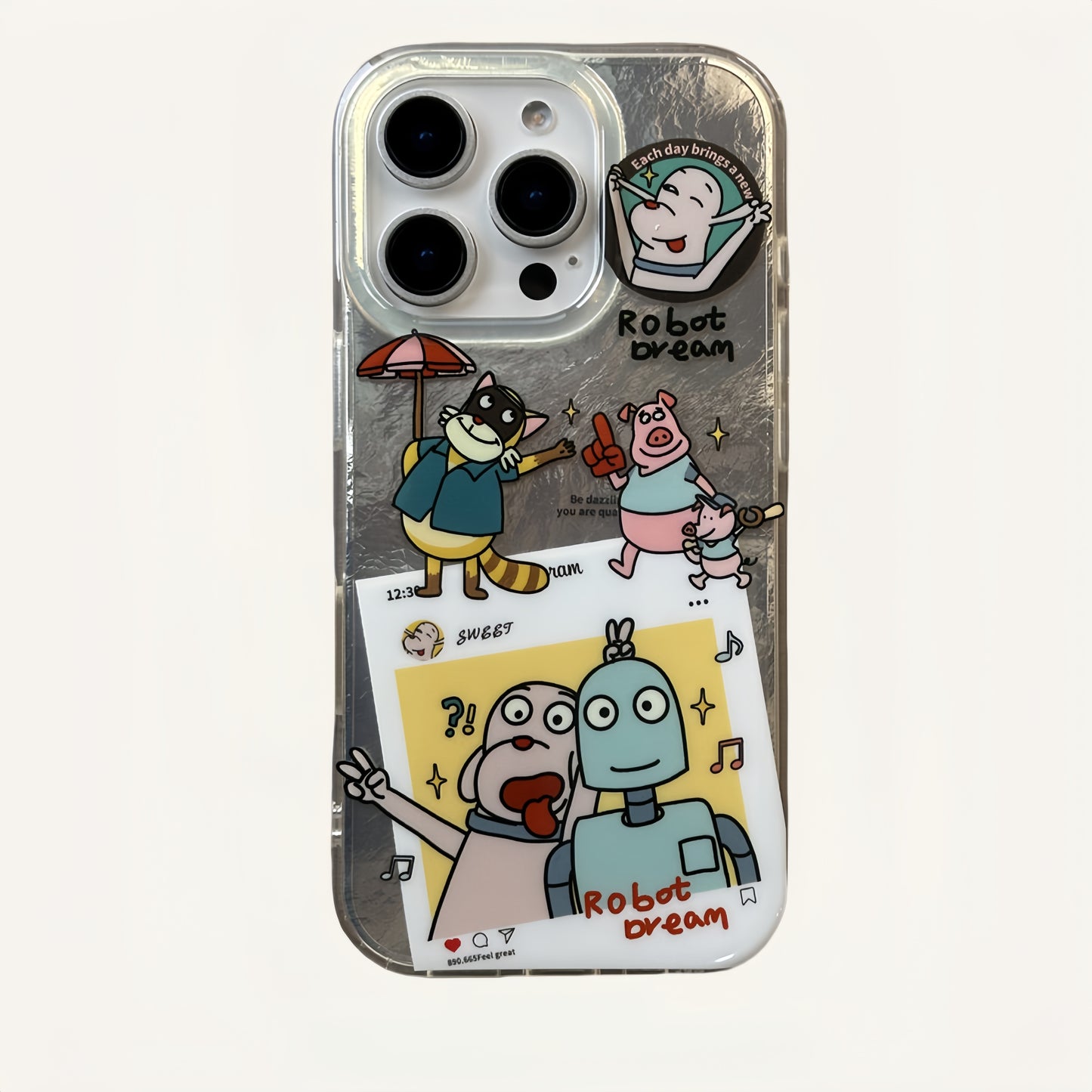 Robot Dream Metal Style Acrylic Phone Case