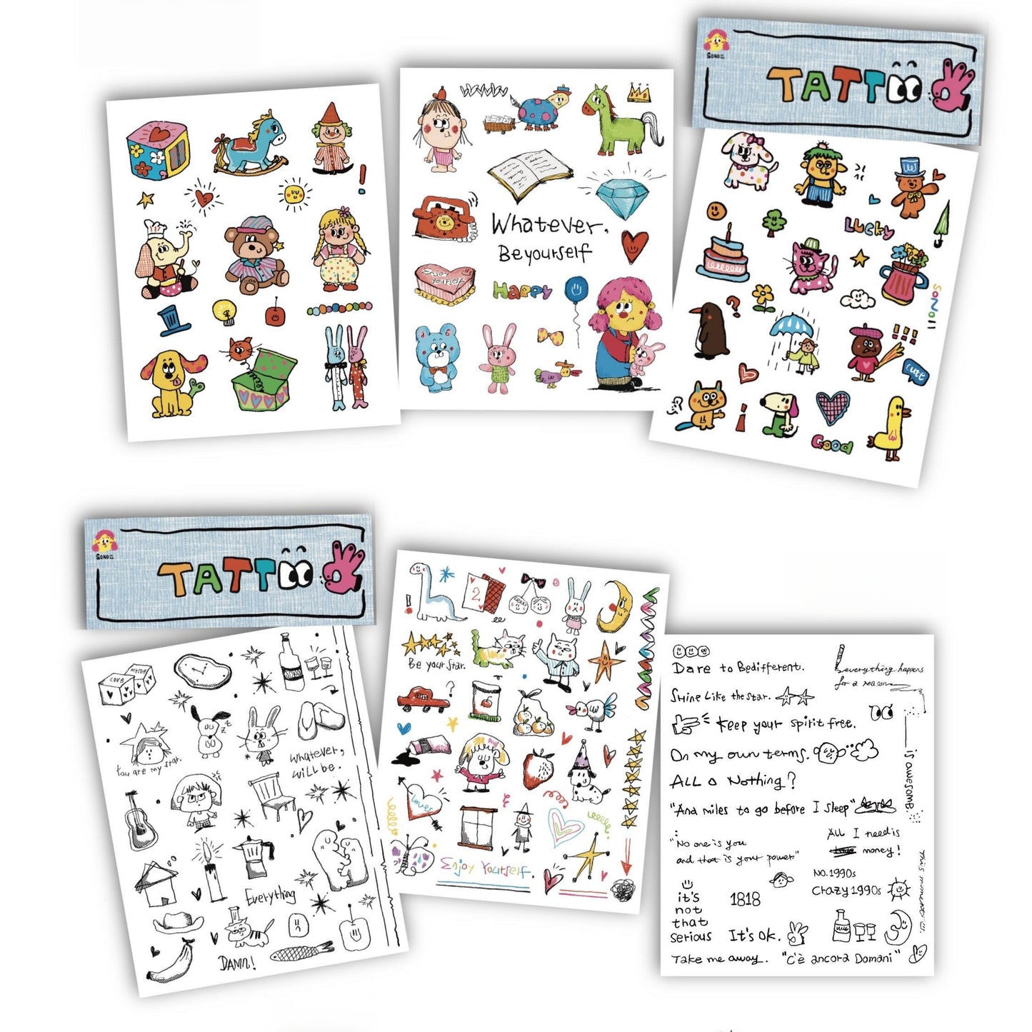 Whimsical Doodle Temporary Tattoo