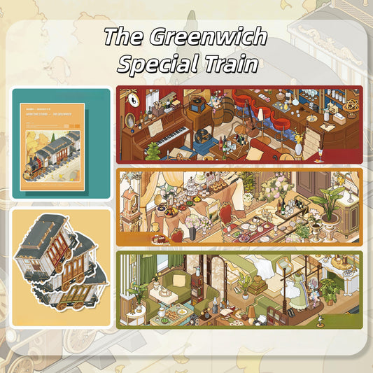 The Greenwich Special Train 3D Sticker | 3 Cute Miniature Scenes