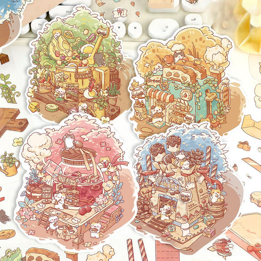 Little Dream House 3D Sticker | 4 Cute Miniature Scenes