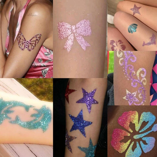 Glitterwave Dream Temporary Tattoo - Glitter & Tool Included