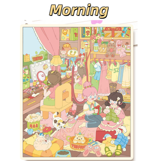 Happy Girl's Day 3D Sticker | 4 Cute Miniature Scenes