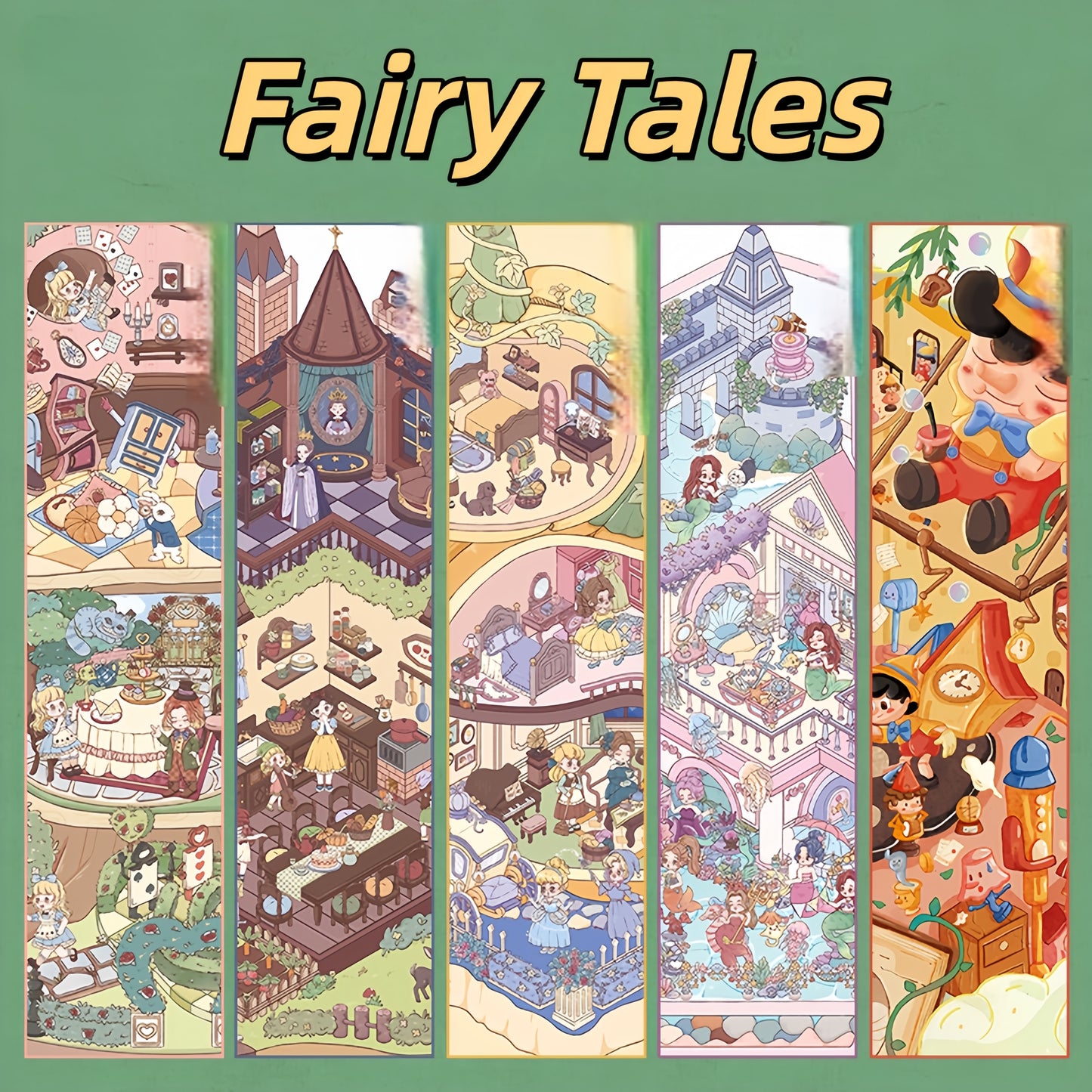 Fairy Tales Cottage 3D Sticker | 5 Cute Miniature Scenes