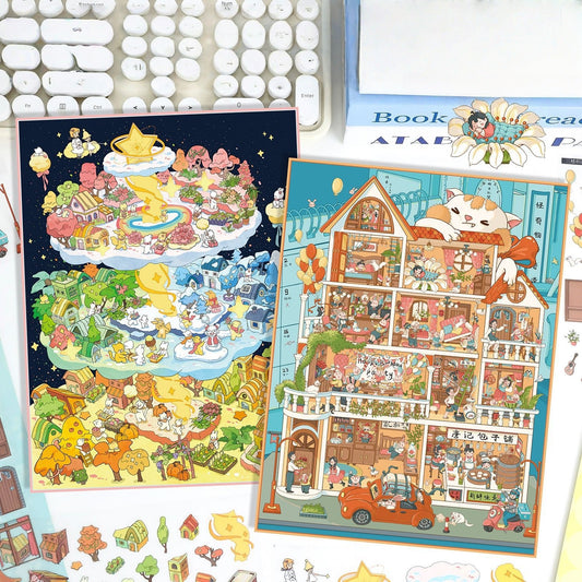 Fantasy World 3D Sticker| 2 Cute Miniature Scenes