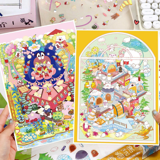 Enchanted Occasions 3D Sticker | 2 Cute Miniature Scenes