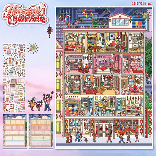 Happy Memories 3D Sticker | 2 Cute Miniature Scenes