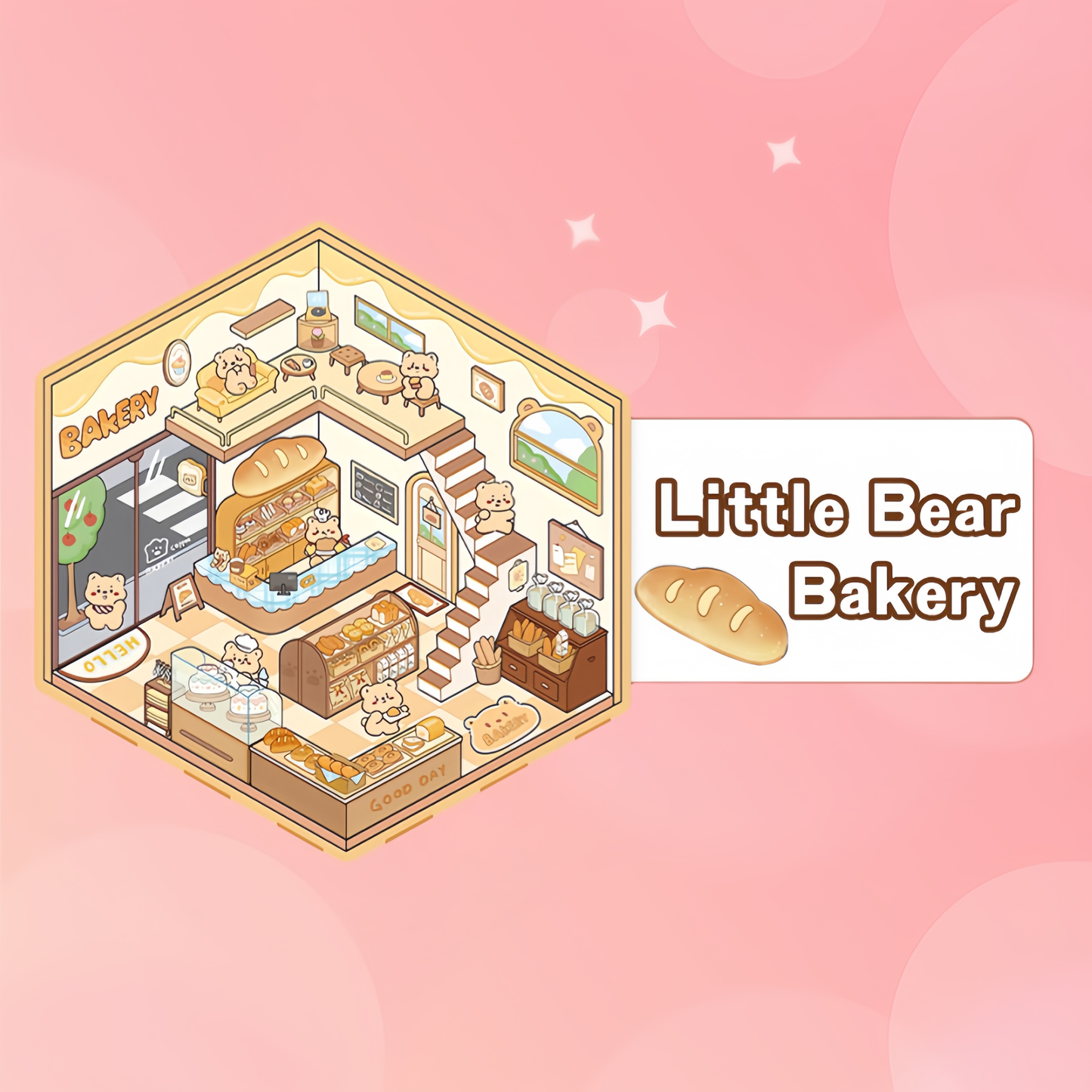 Tiny Animal Wonders 3D Sticker | 4 Cute Miniature Scenes
