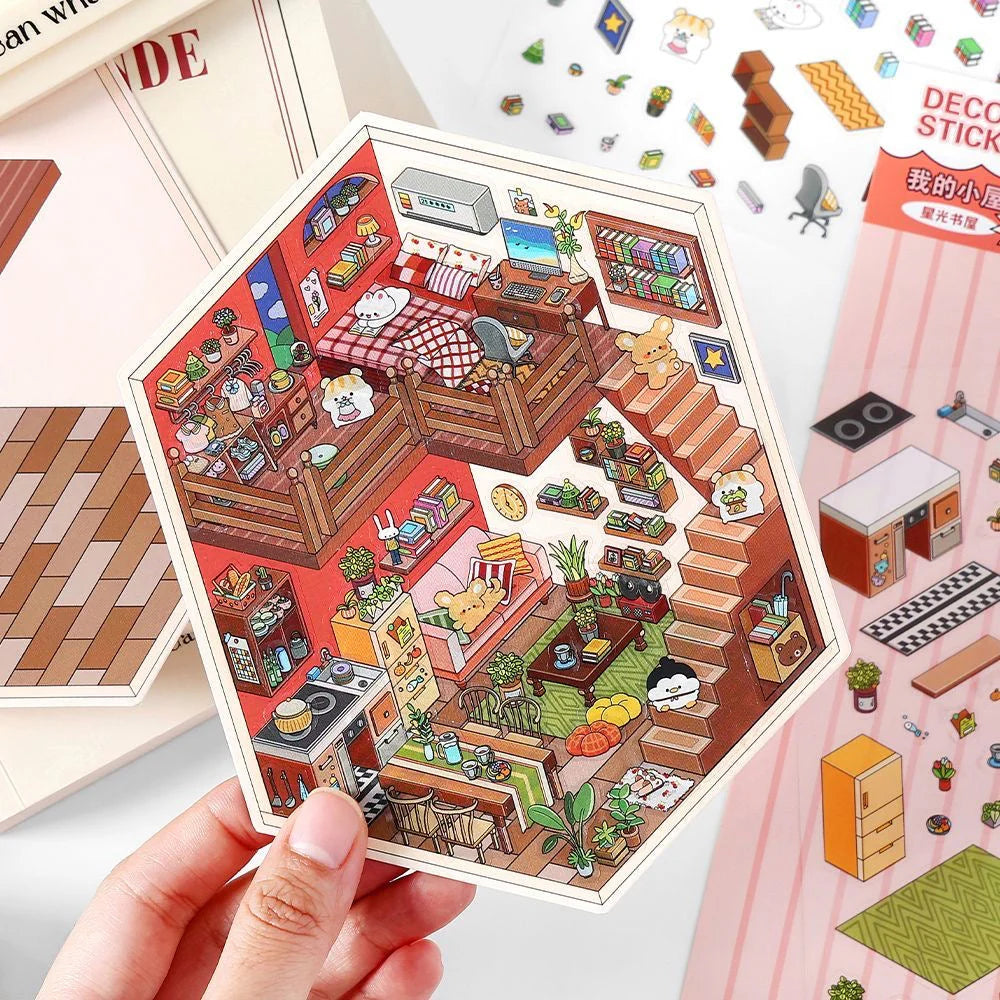 Little Dream House 3D Sticker | 4 Cute Miniature Sticker