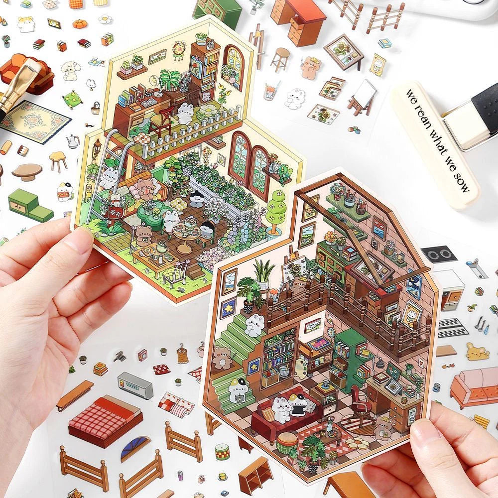 Little Dream House 3D Sticker | 4 Cute Miniature Sticker