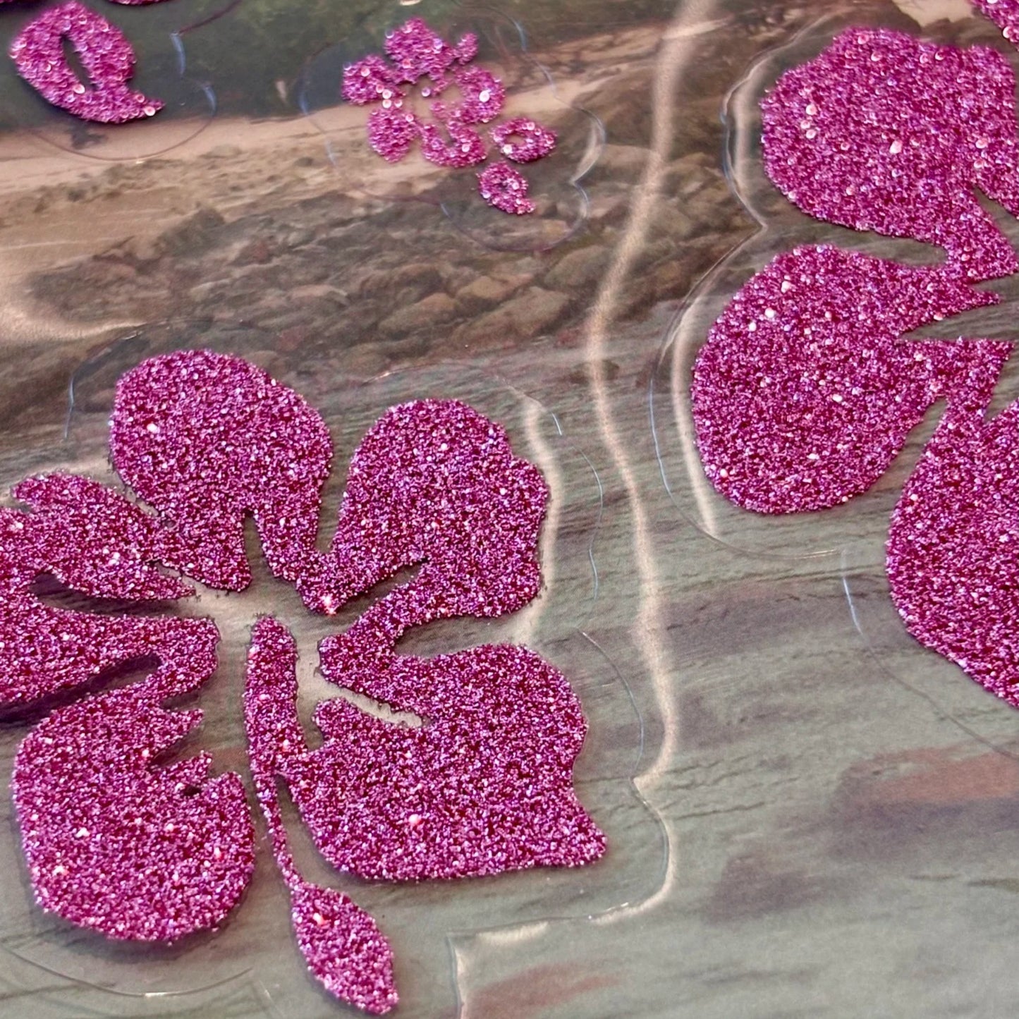 Hibiscus Glitter Temporary Tattoo