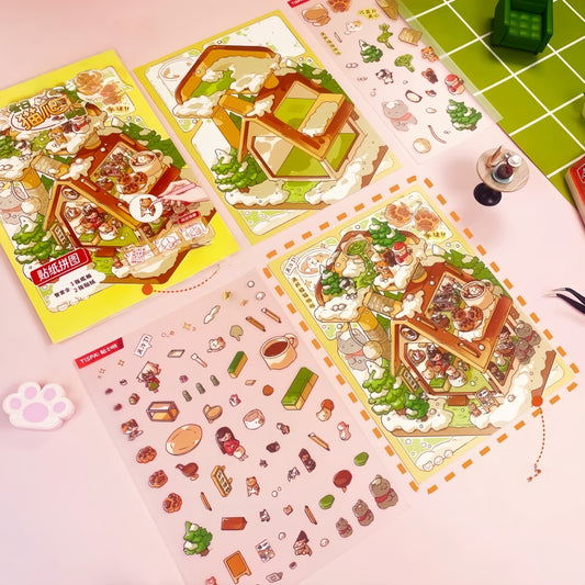 Simulation Management 3D Sticker | 4 Cute Miniature Scenes