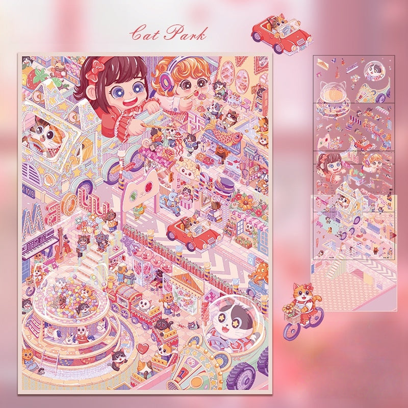 Cat Park 3D Sticker