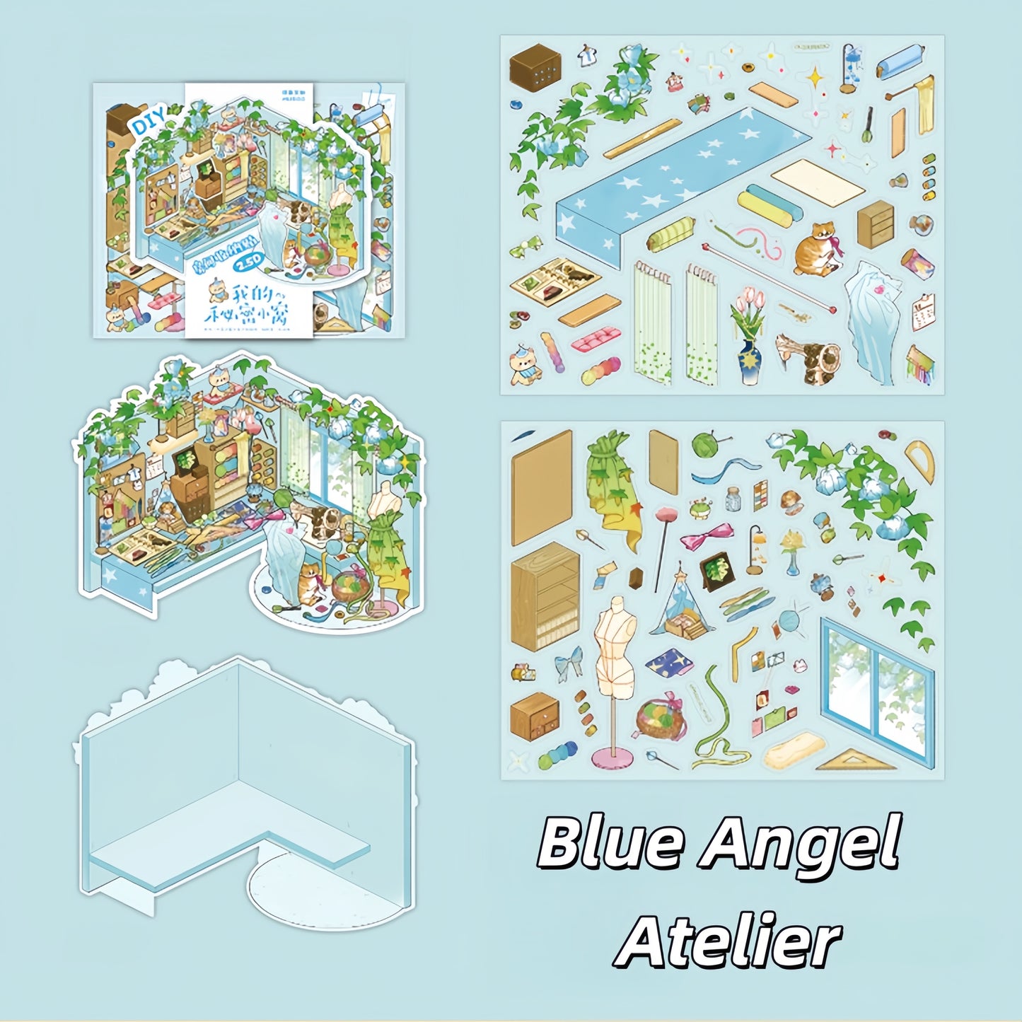 Dreamy Corners 3D Sticker | 4 Cute Miniature Scenes